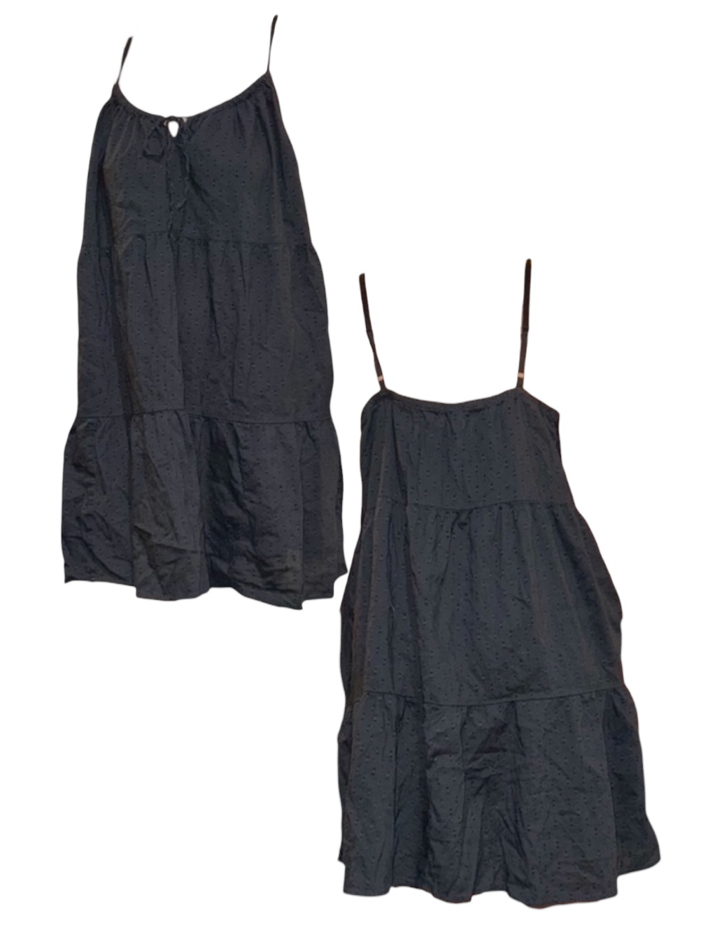 Old Navy Black Swiss Dot Tiered Sun Dress